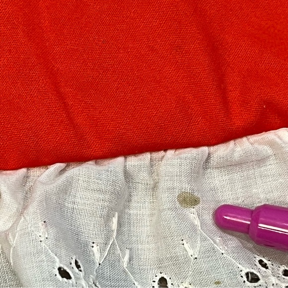 Handmade Red And Green Cowboy Hat Christmas Tree Skirt Ruffle Edge - Picture 8 of 16